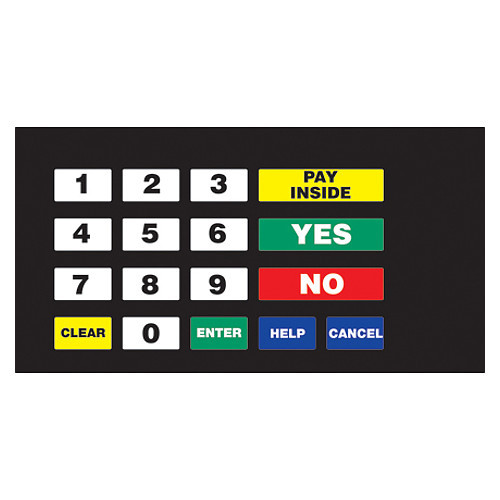 Gilbarco EU03004G142 Pilot, English, 17-Position, CRIND Keypad Overly for Eclipse and Encore S Series Dispensers