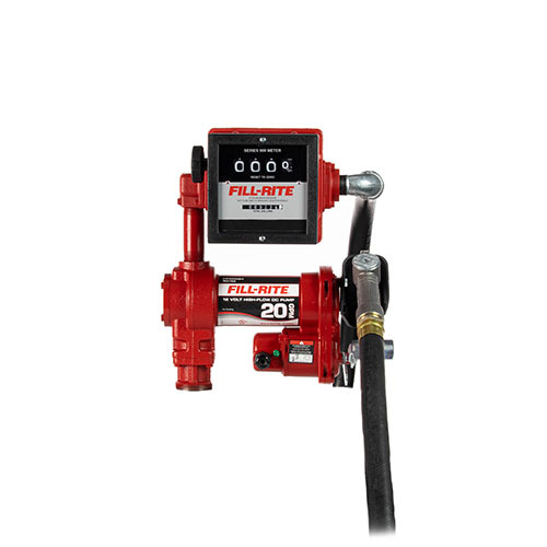 Fill-Rite Model FR4211H 12V DC High Flow Pump with Hose, Manual Nozzle and Meter
