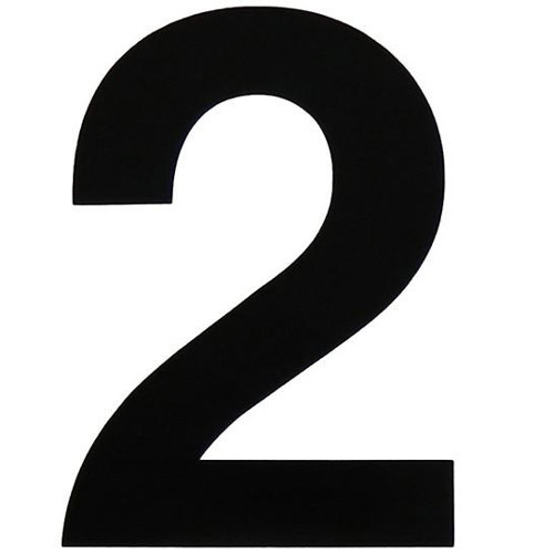 Performance Ink VL-4-2 4-Inch Black Vinyl Number 2 Decal